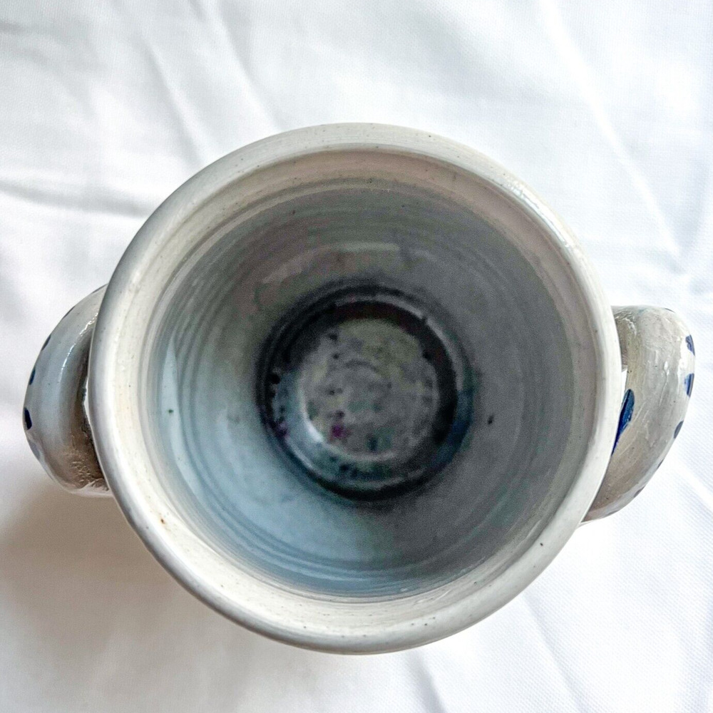 Vintage 5in Country Crock Jug Grey Blue Glazed Kitchen Stoneware Farmhouse Decor - Picture 5 of 6